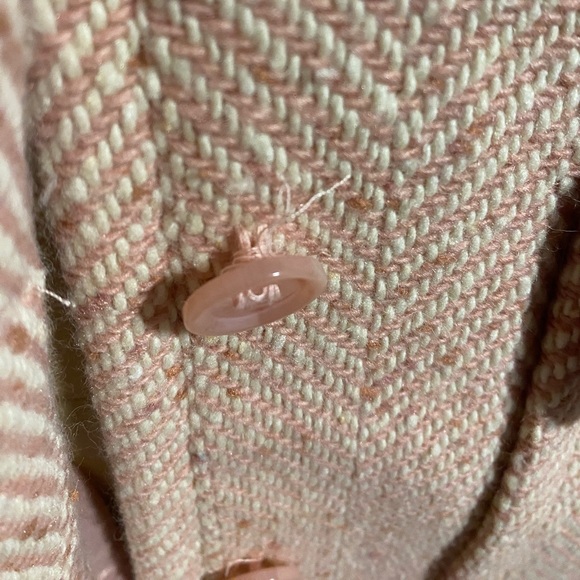 Victoria's Secret Moda international Pink and white Wool Blend Overcoat Peacoat - Picture 7 of 10